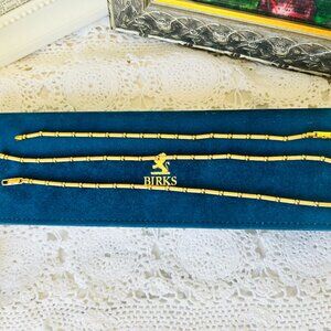 18K Yellow Gold Ball Station Necklace with Bracelet Henry Birks
